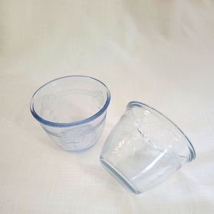 Vintage Fire King Sapphire Blue Philbe Custard Cups Set of 2